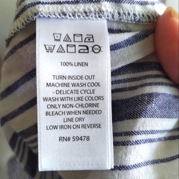 Kenar Sleeveless Striped Linen shift dress, size 4 - Picture 6 of 7